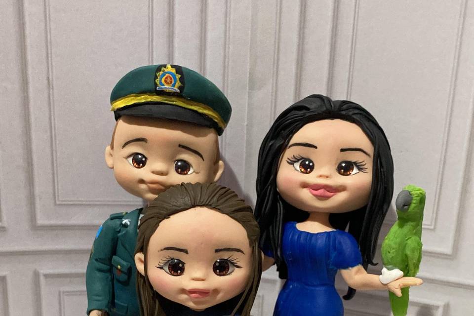 Família em biscuit