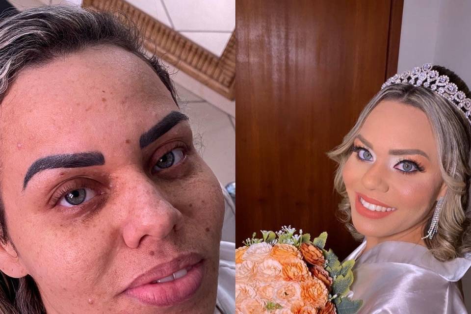 Antes e depois noiva Deise