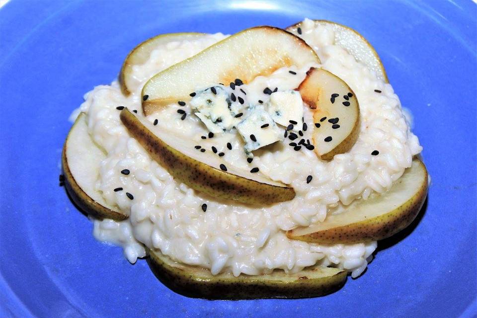 Risoto de gorgonzola com pêra
