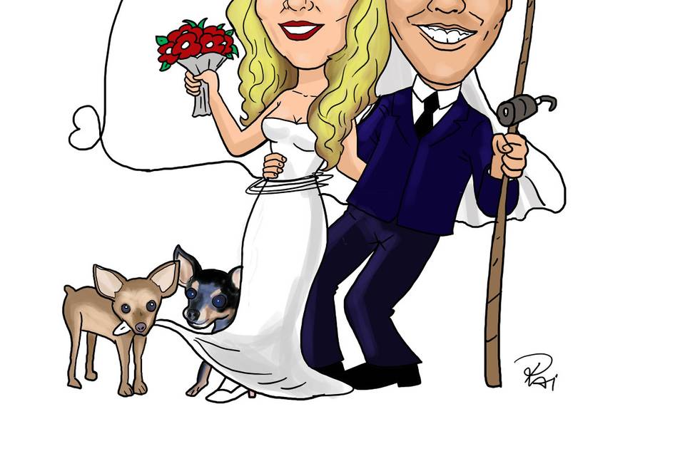 Caricaturas de noivinhos