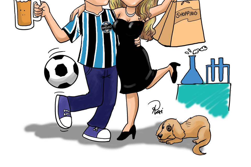 Caricaturas de noivos