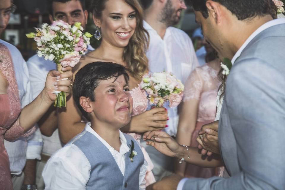 Emoção durante a cerimonia