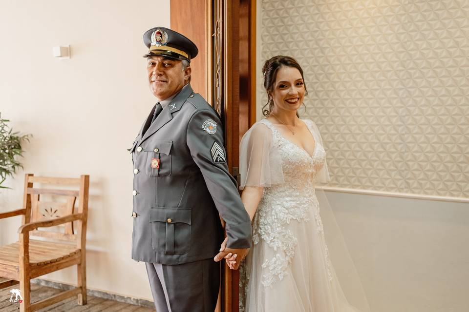 First look noiva e pai