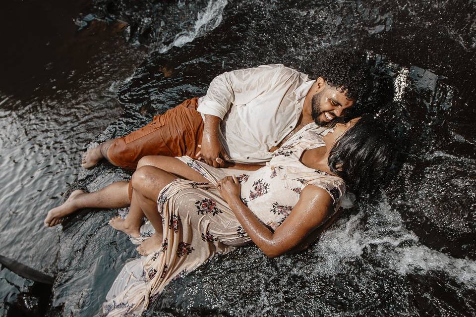 Pré wedding na cachoeira
