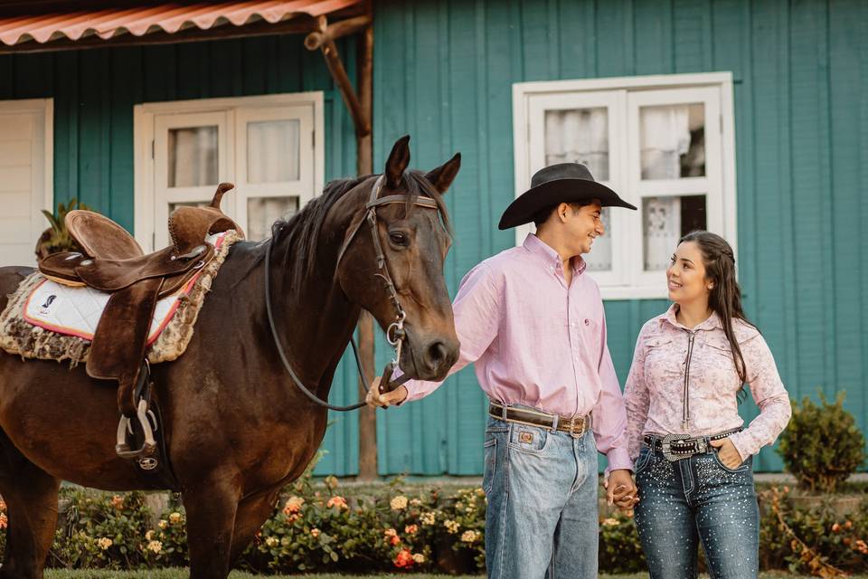 Ensaio no haras com cavalo
