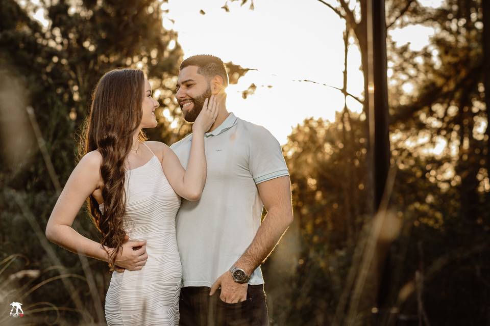 Ensaio romantico na natureza