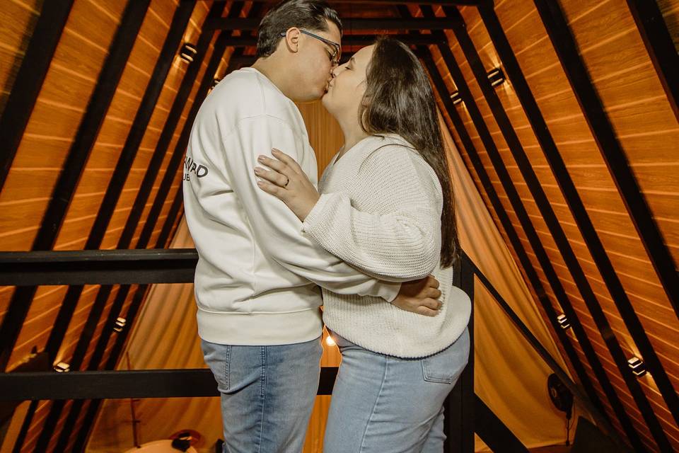 Fotos do amor no chalé