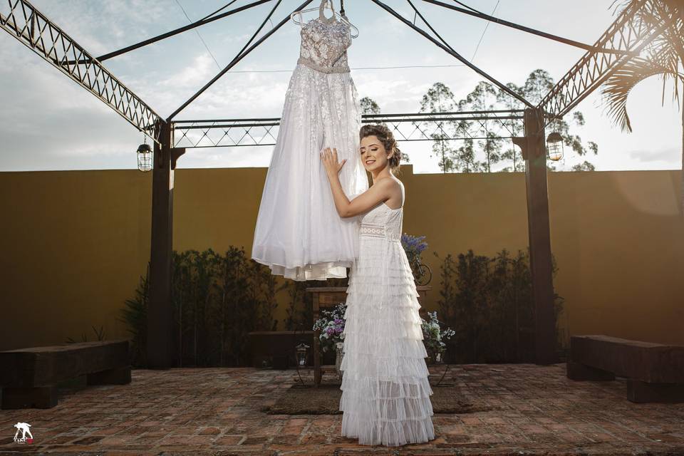 Making of com vestido de noiva