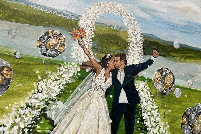 Pintura ao vivo casamento BH