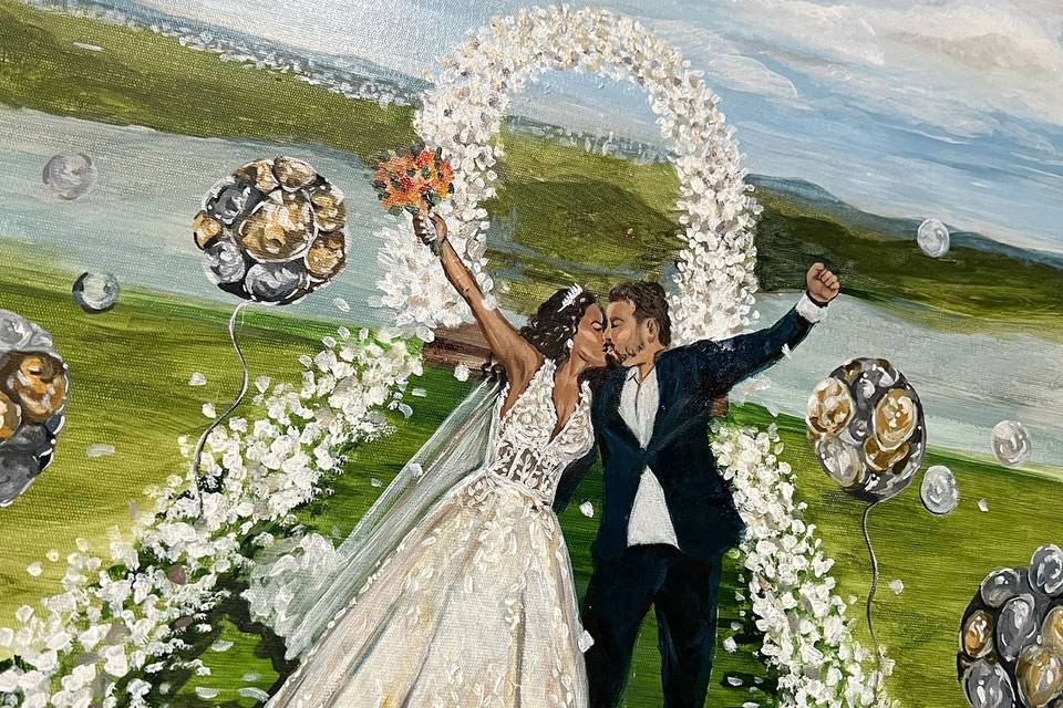 Pintura ao vivo casamento BH