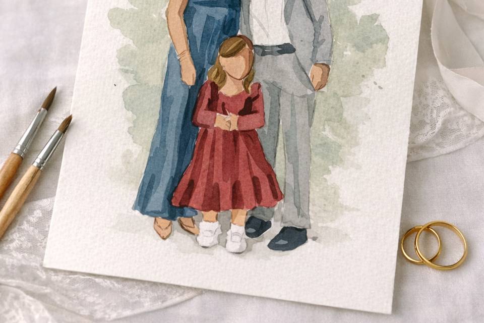 Ilustração em aquarela ao vivo