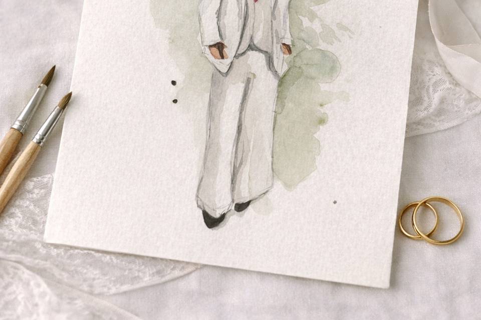 Ilustração em aquarela ao vivo