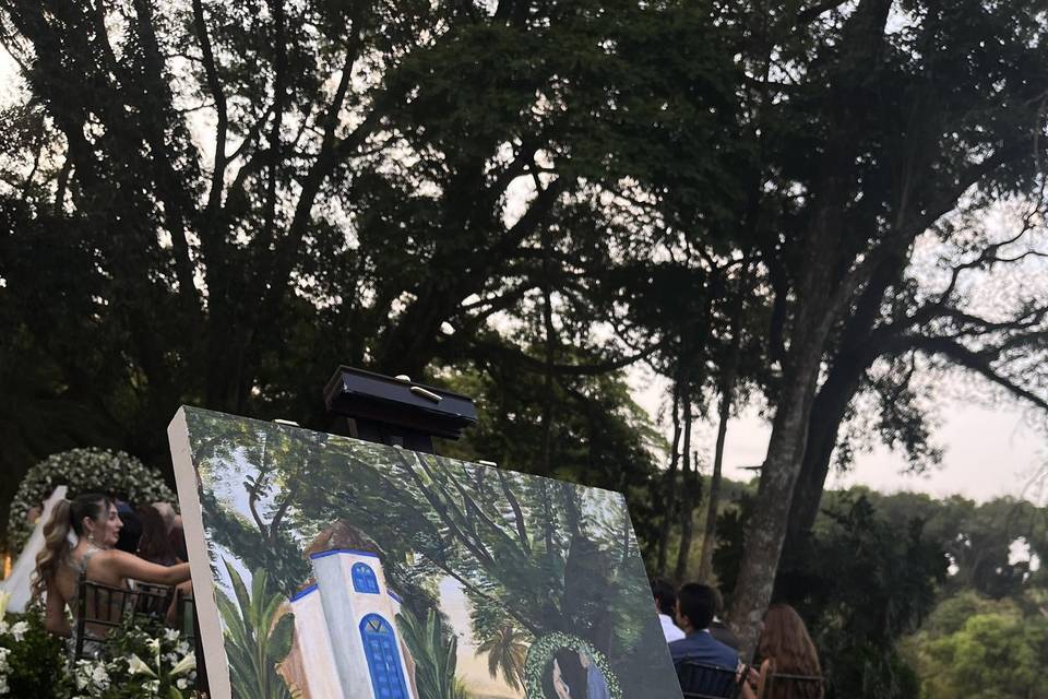 Pintando durante a cerimônia