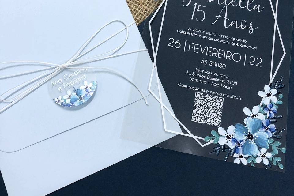 Convite Flores Azuis