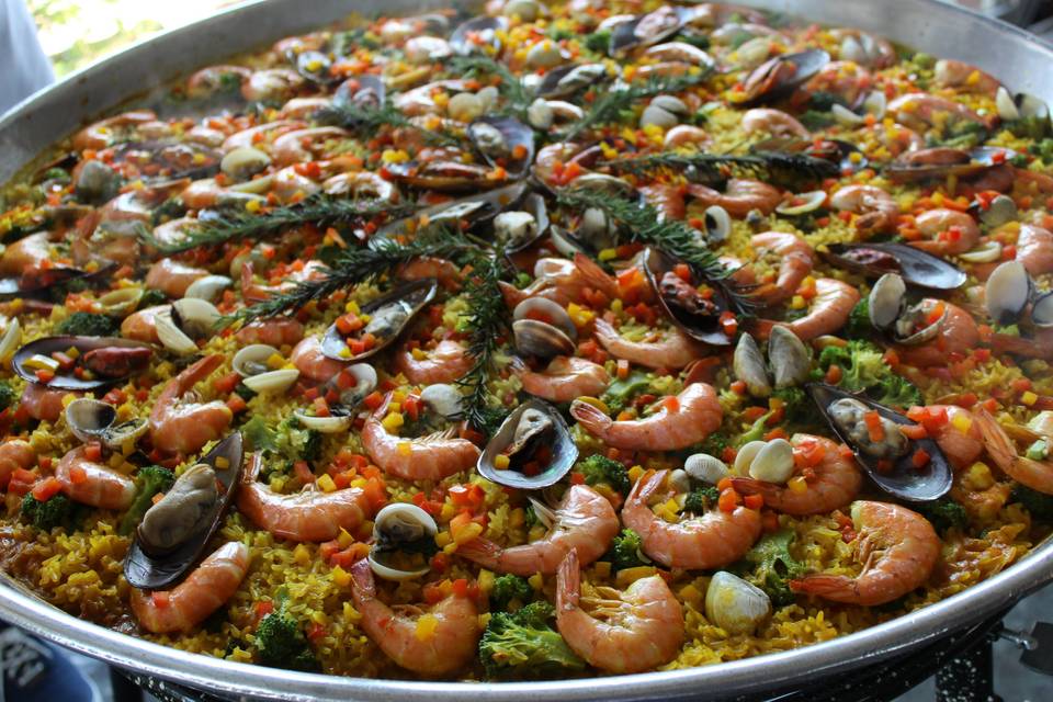 Paella de frutos do mar