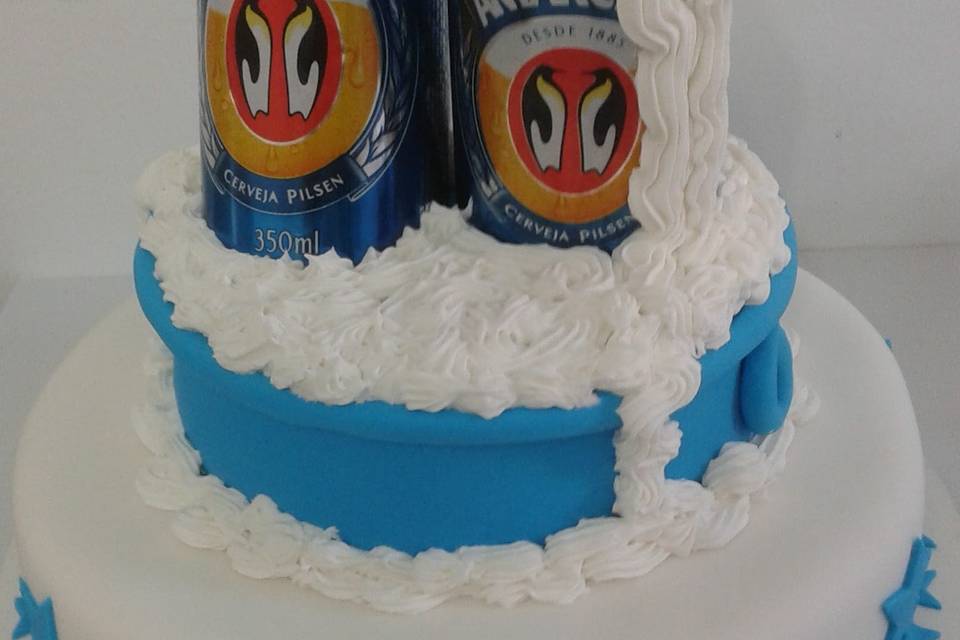 Blue and gold cake, Idéias de bolo de aniversário, Bolos de aniversário  cerveja, Bolos …