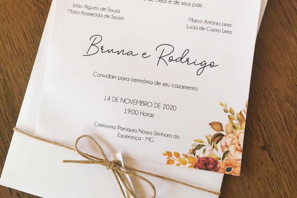 Convite de casamento