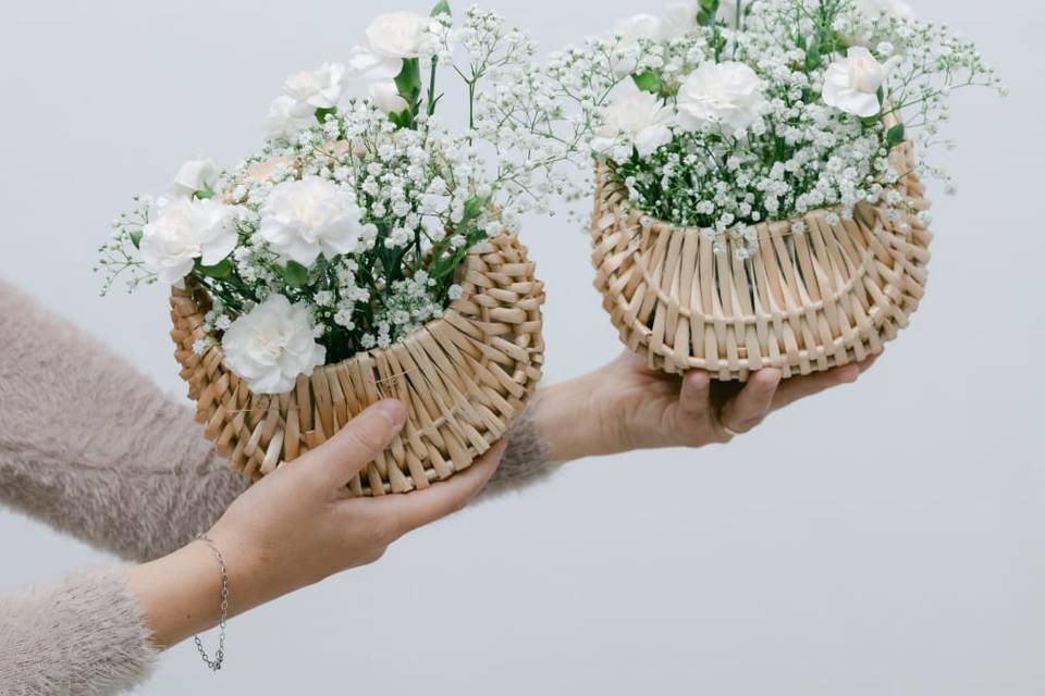 Cestas com flores