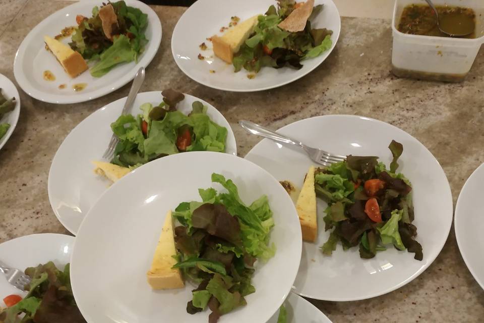 Quiche e salada