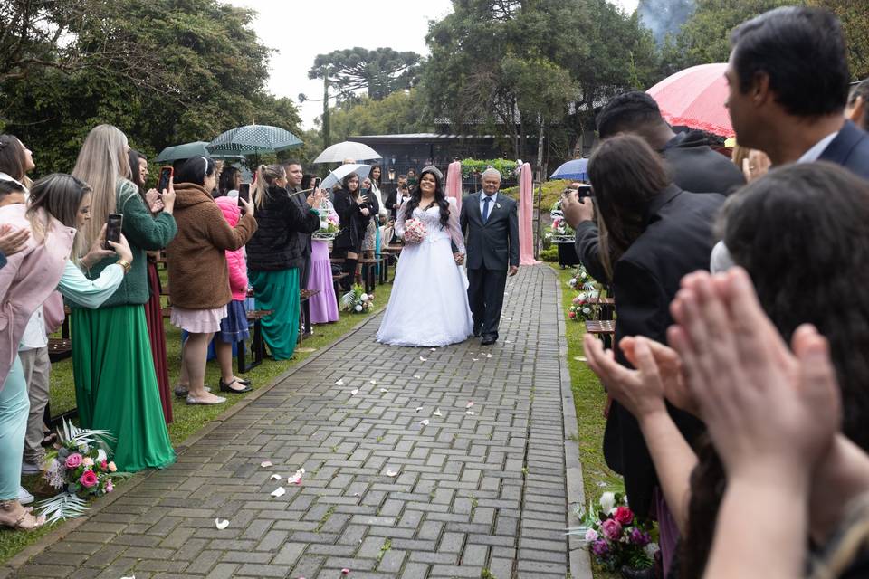 Emoção da entrada com o pai!