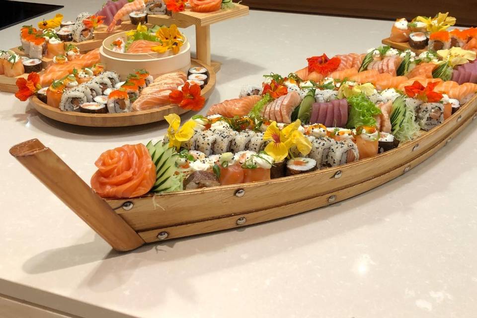 Buffet de comida japonesa