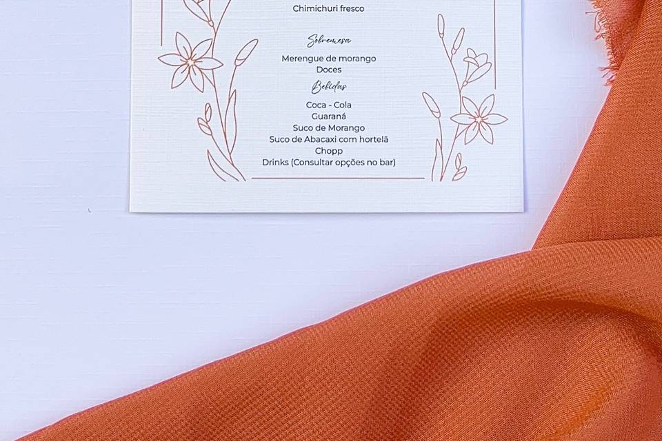 Menu para casamento civil