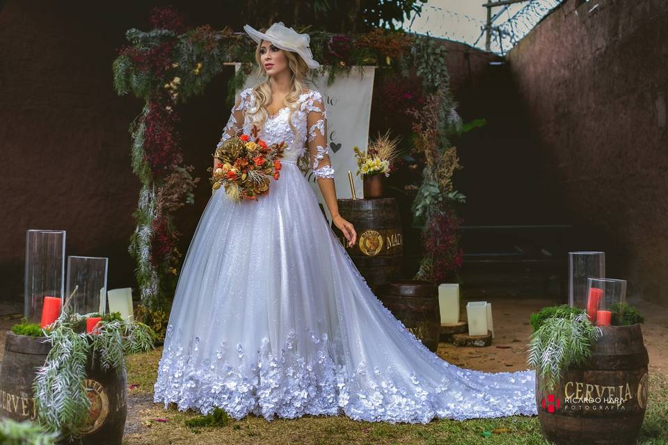 Vestido De Noiva Com Brilho Princesa Lindo Casamento 'e150