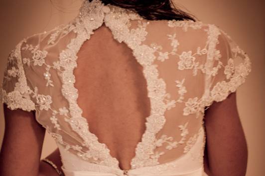 Detalhes do vestido de noiva