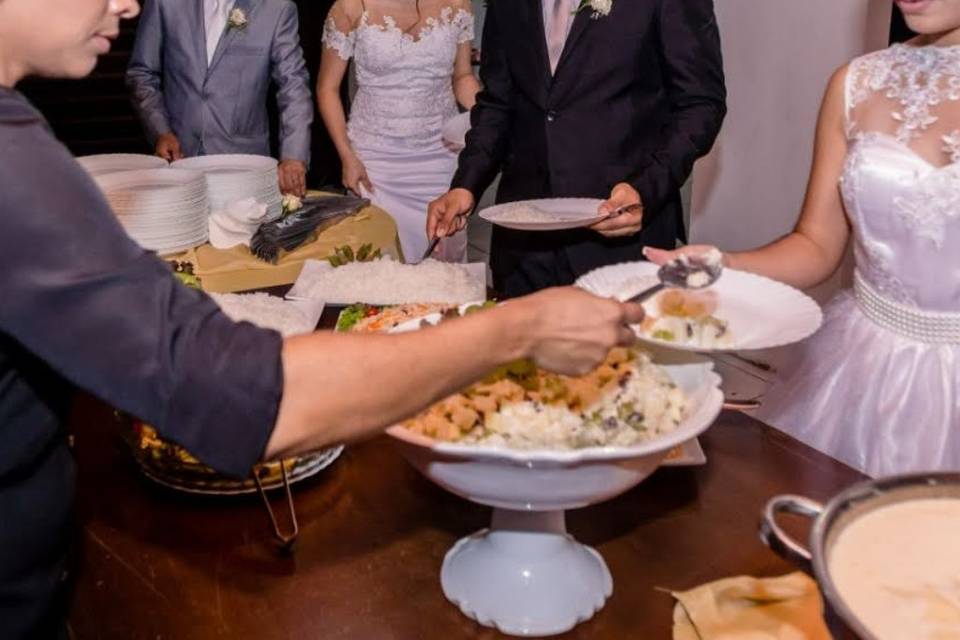 Jantar de casamento duplo