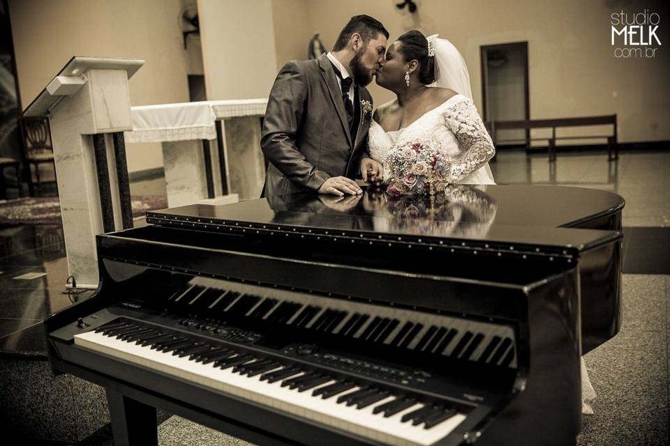 Cerimonia na igreja com piano