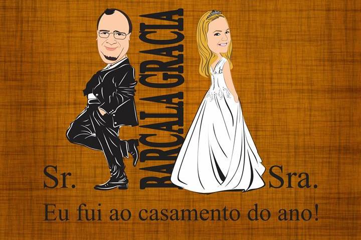 Caricatura Casal Noivado