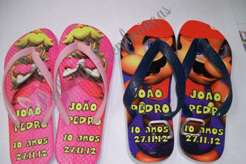 Chinelo personalizado com silk