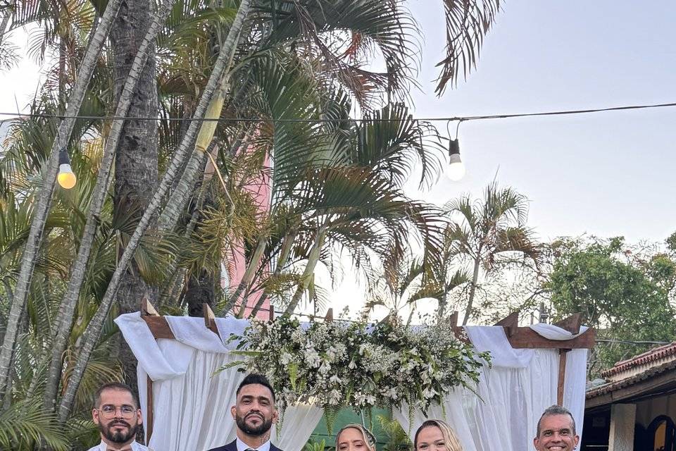 Equipe e os noivos