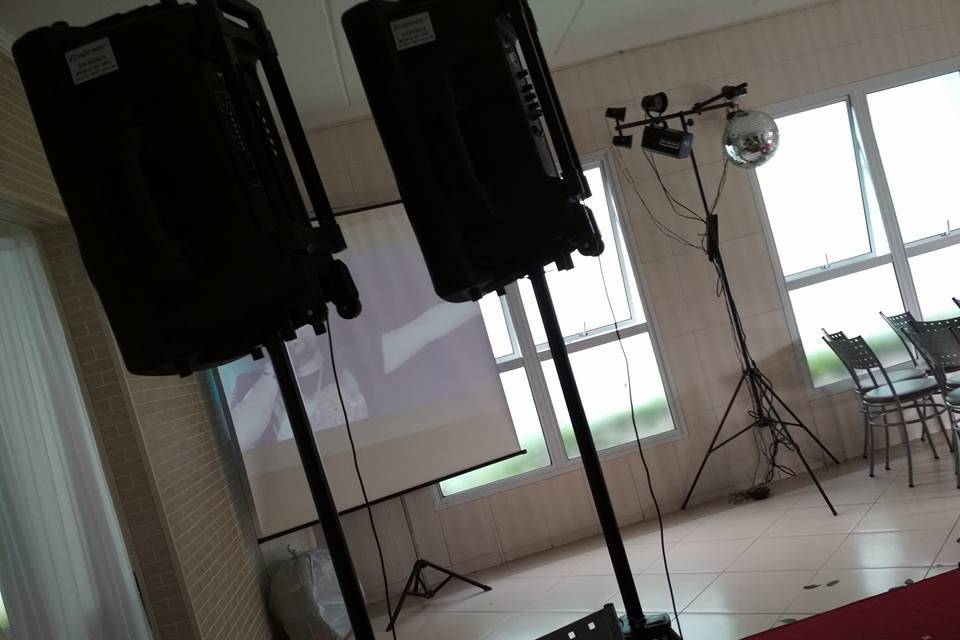 Casamento com projetor