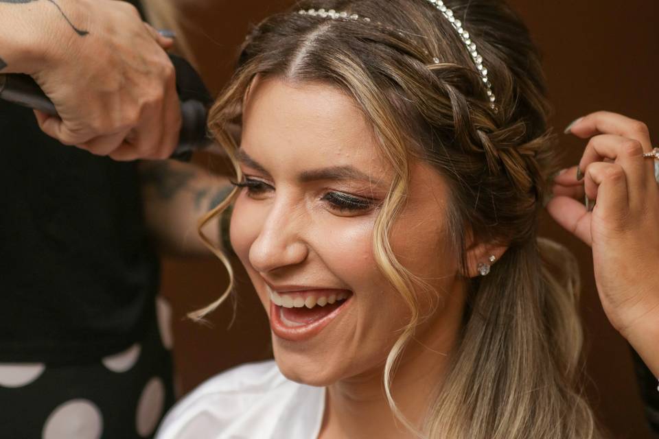 Noiva penteado com trança