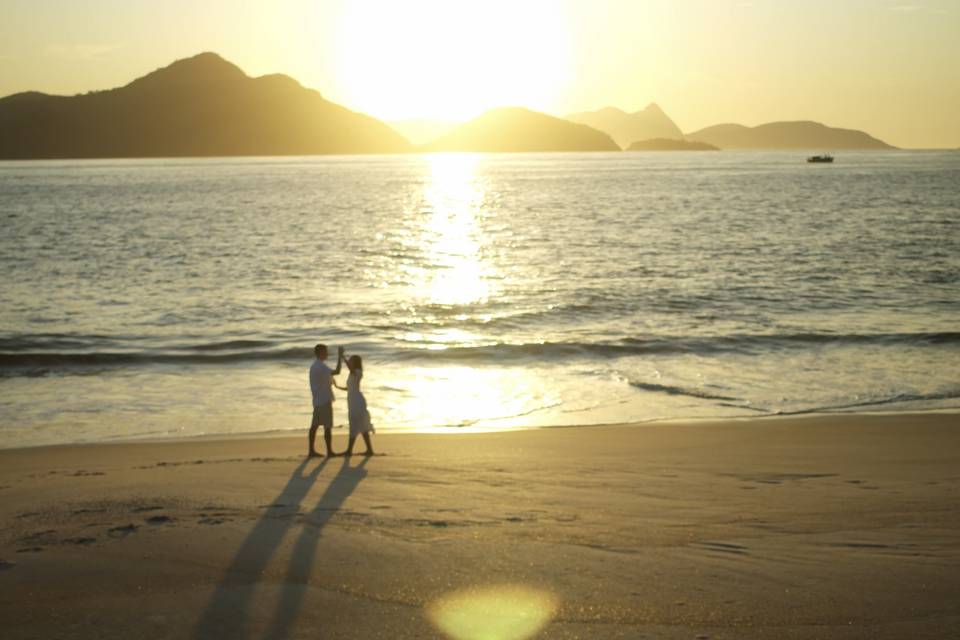 Pre-wedding na praia