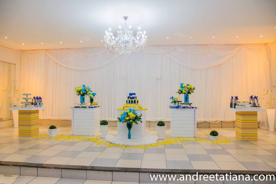 Casamento azul e amarelo