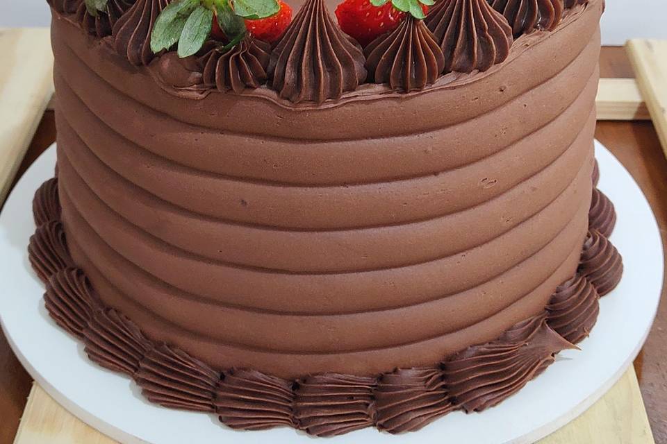 Bolo com ganache