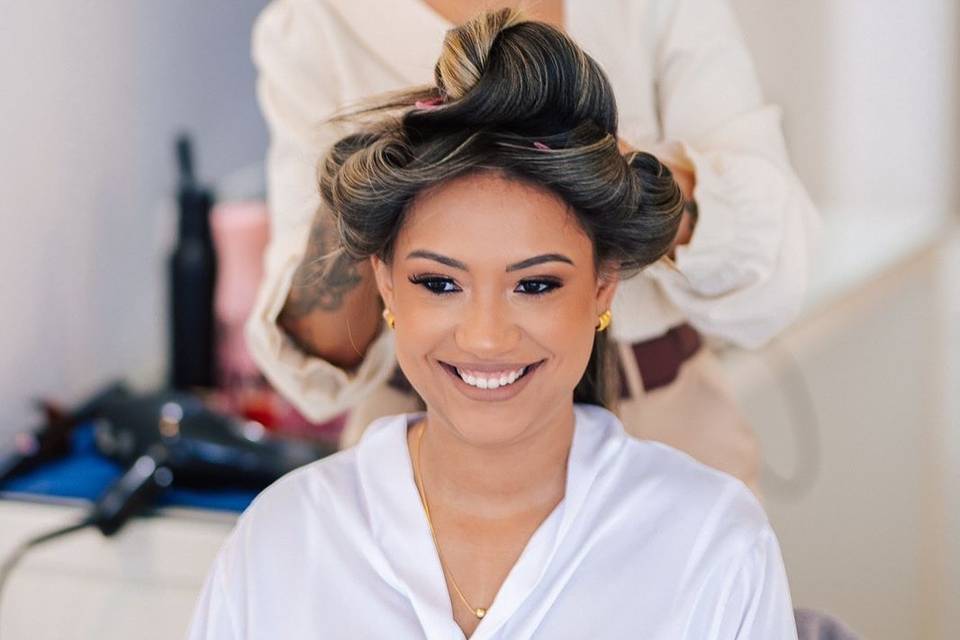 Montagem do penteado