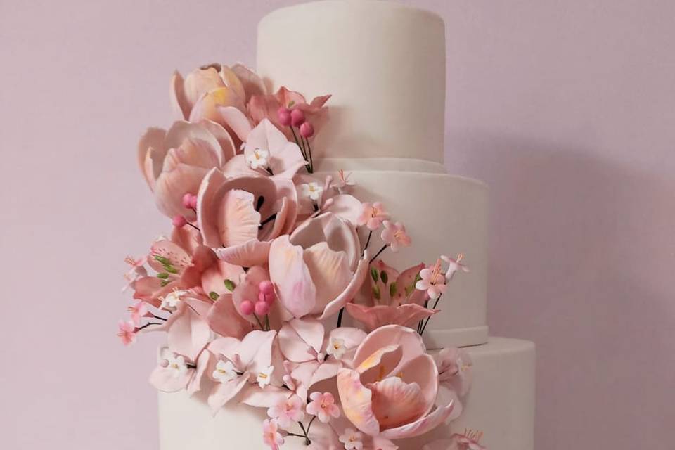 Bolo de Casamento com Flores