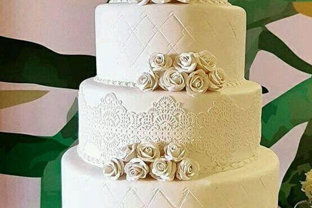Bolo Casamento Renda