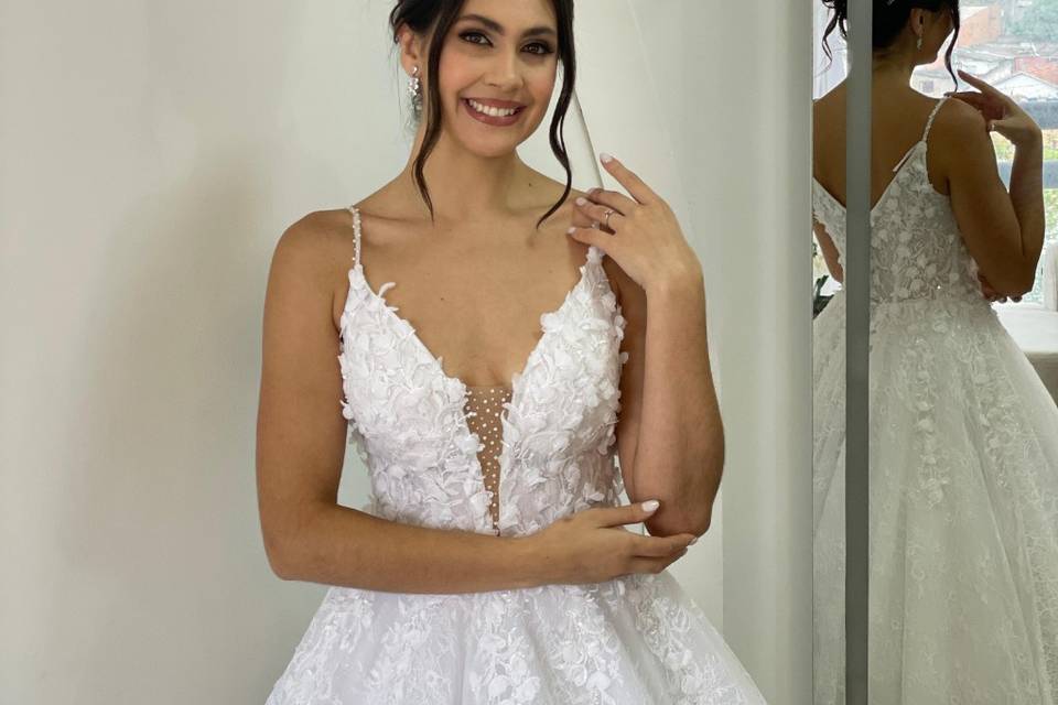 Vestido noiva renda 3d