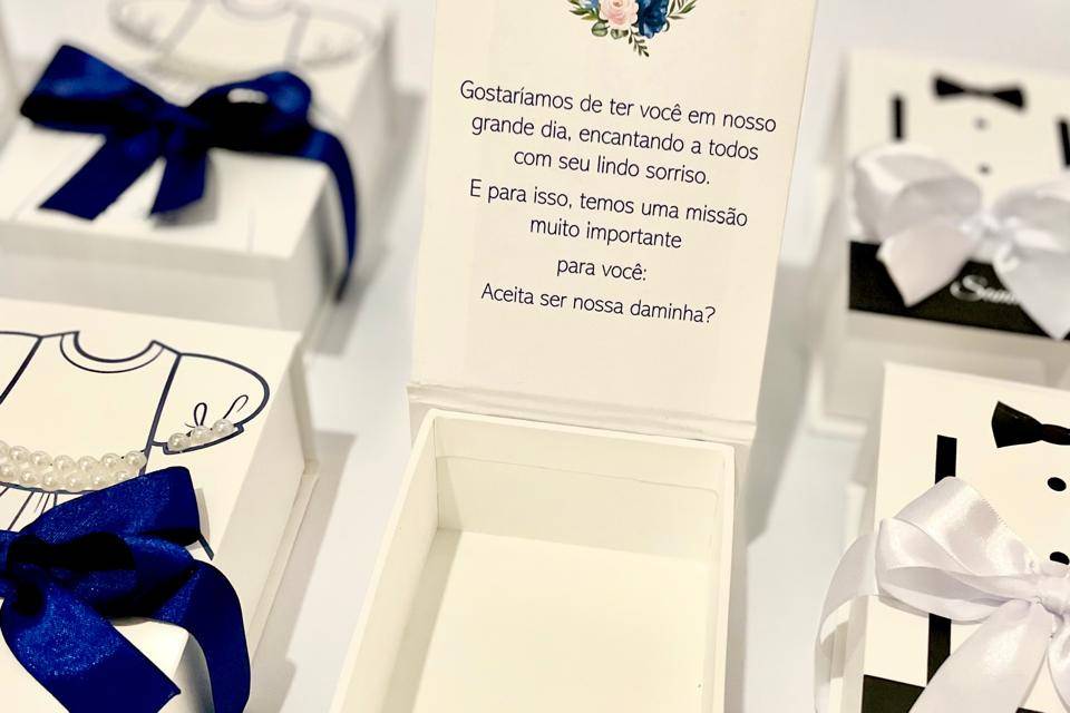 Caixa para daminha com pérolas