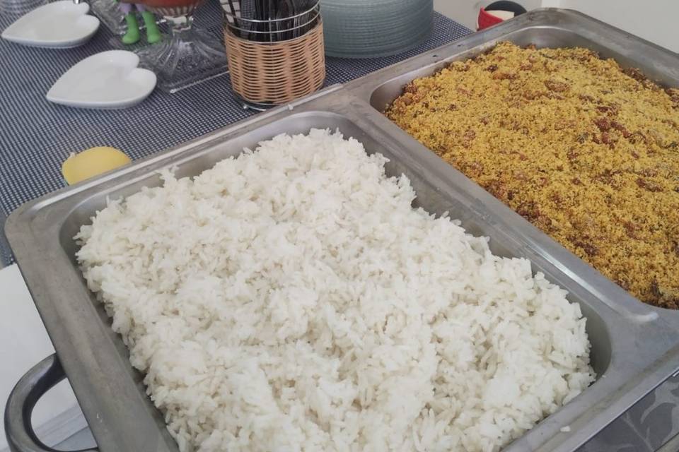 Arroz e farofa