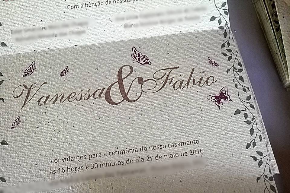 Convites em Papel Semente Artesanal