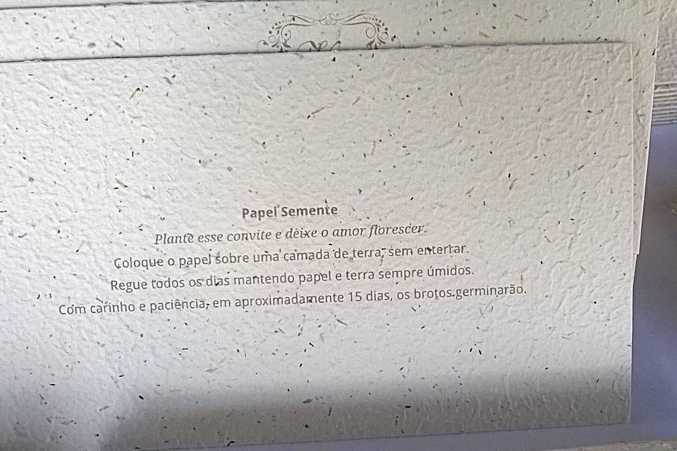 Convites em Papel Semente Artesanal