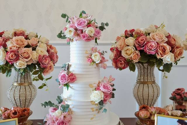 Bolo de casamento floral
