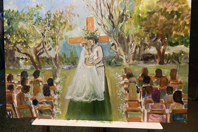 Pintura de casamento ao vivo
