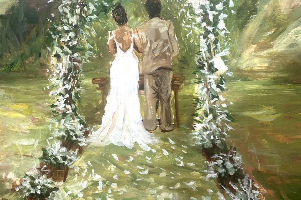 Pintura ao vivo em casamento