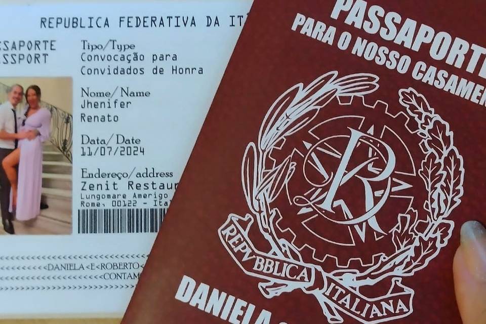 Convite Passaporte Padrinhos
